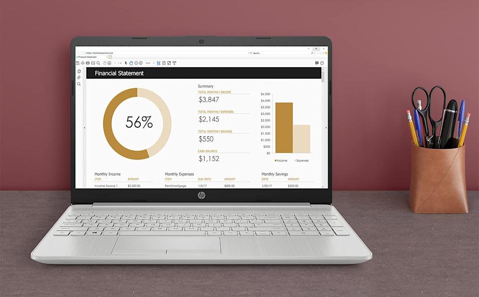 Slides and spreadsheets are easier to read on this spacious 15-inch screen.  (Photo: HP)