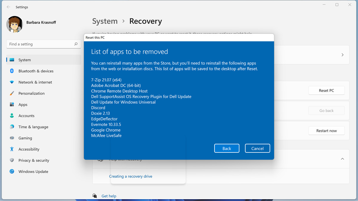 Some of your apps must be reinstalled after a reset.