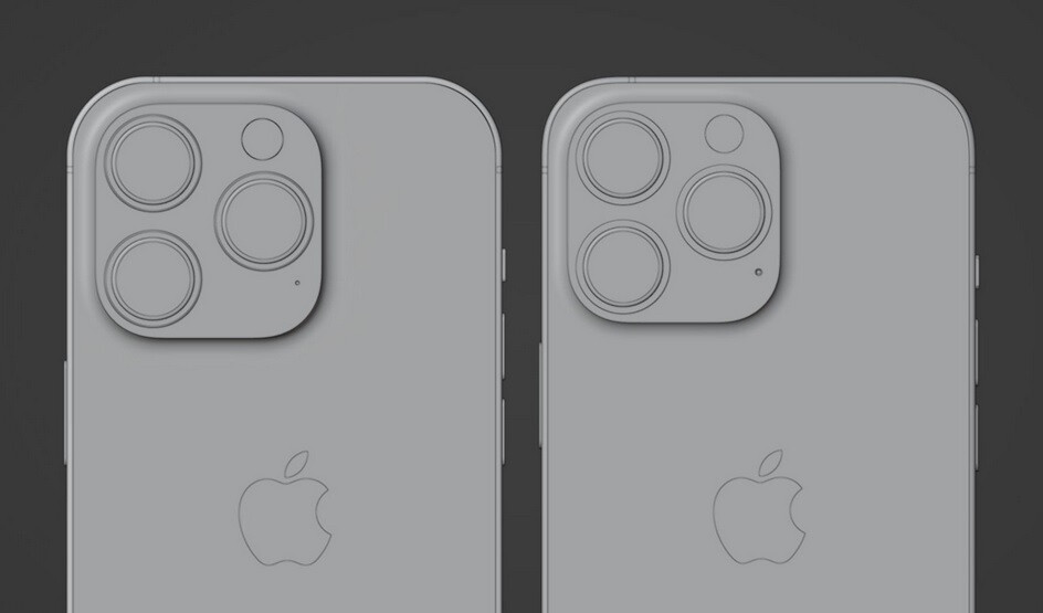 Renders of iPhone 13 Pro right and iPhone 14 Pro left - Why iPhone 14 Pro renders show more rounded corners than iPhone 13 Pro