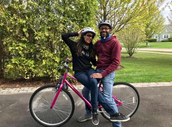 Author and Rupesh in a 2020 cycling pandemic.