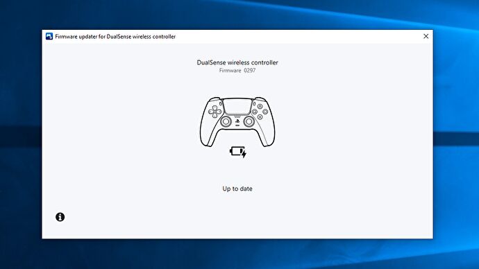 Screenshot of the PS5 Controller Firmware Updater app on Windows.