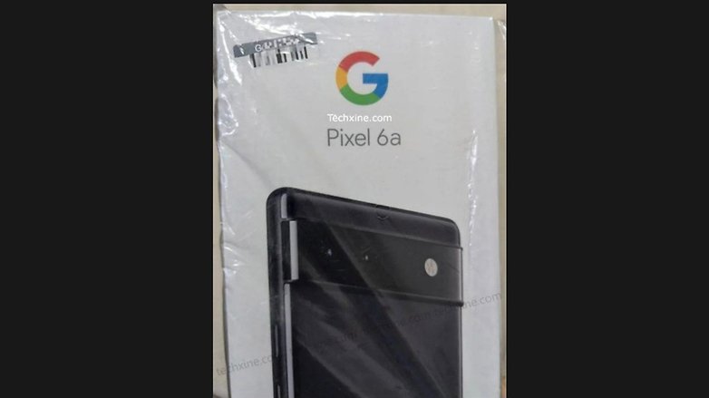 Google Pixel 6a retail box in the package