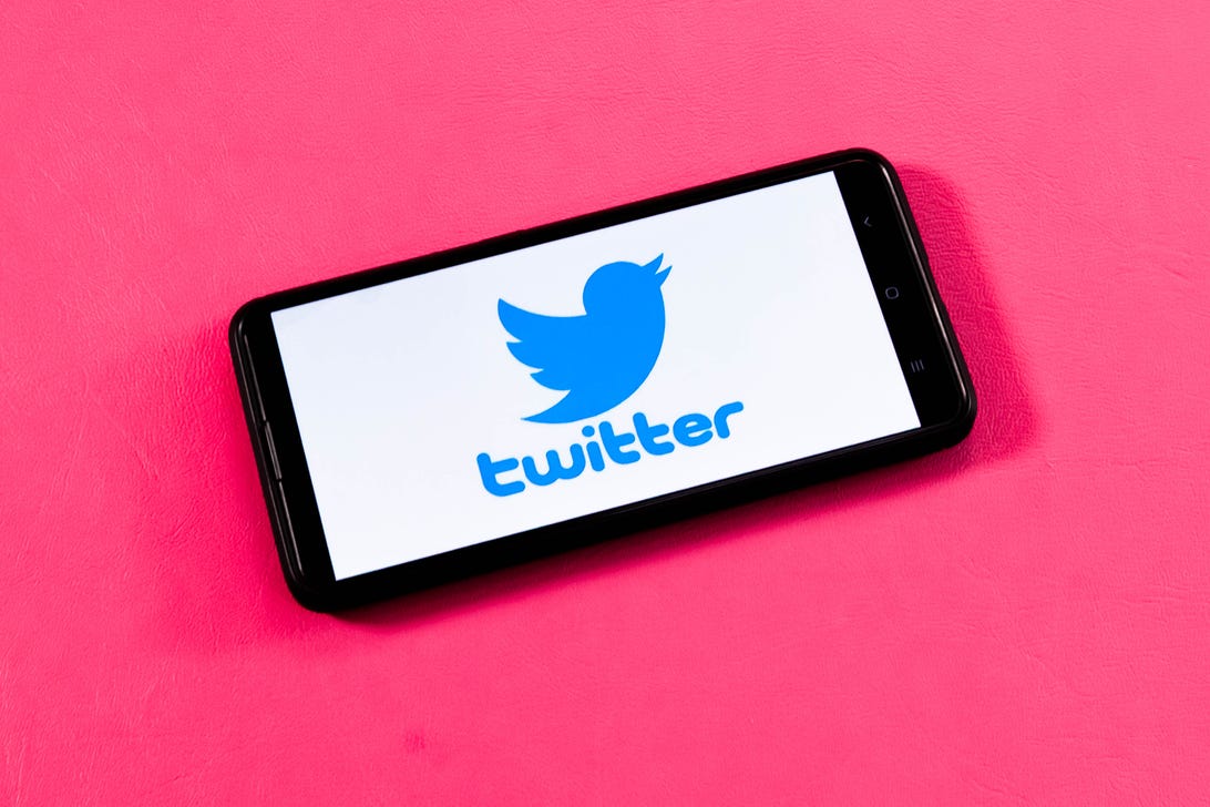 Twitter logo on mobile