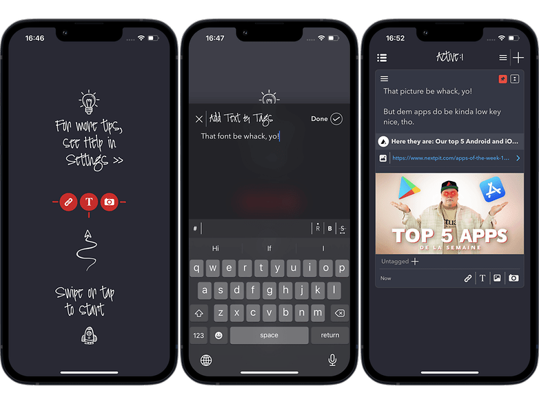Screenshot of the Note-It iOS app