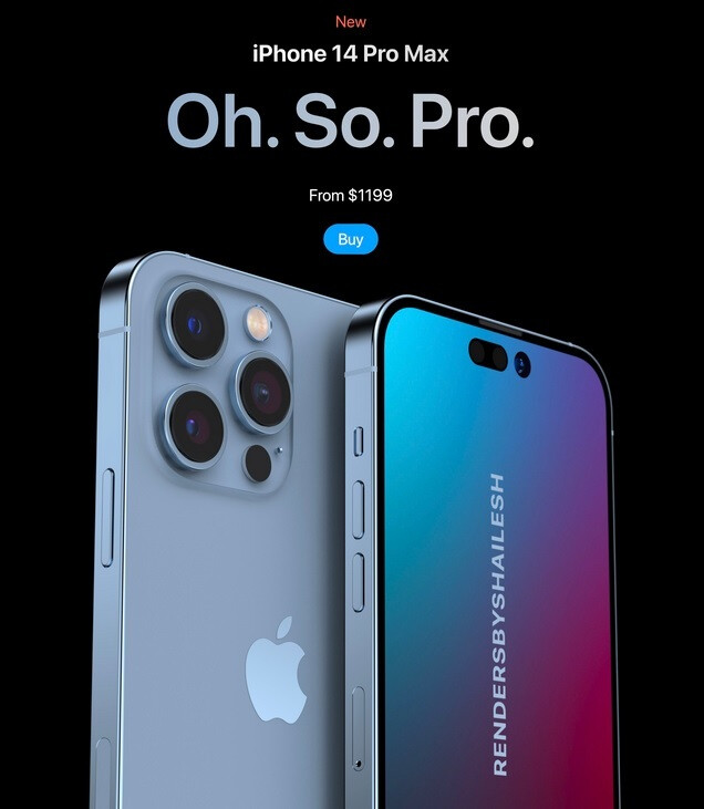 Concept of the iPhone 14 Pro Max, including a rumored starting price of $1,199. Credit @Shaileshhari03 - Buyers of 2022 iPhone models will make tough decisions based on pricing